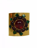 Chanel '96 Hammered Cuff w. Gripoix