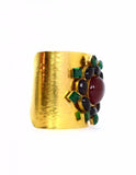 Chanel '96 Hammered Cuff w. Gripoix