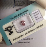 NATURAL Purple Pink Sapphire 1.35ct IGI CERTIFIED Pear Teardrop Cut Rare Gem
