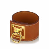 Light Brown Hermes Leather Creneau Bracelet