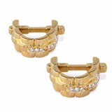 A pair of Cartier yellow gold and diamond stirrup cufflinks