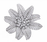 Van Cleef and Arpels "Dryade" Diamond Flower Clip 18K White Gold