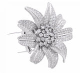 Van Cleef and Arpels "Dryade" Diamond Flower Clip 18K White Gold