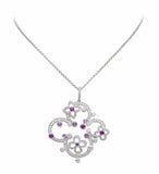 Louis Vuitton Diamond and Sapphire Pendant Necklace 18K White Gold
