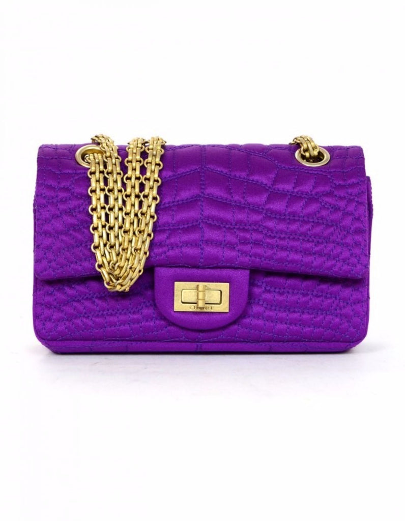 Chanel Purple Satin Croc Embroidered 2.55 Reissue 224 Flap Bag – Luxify  Marketplace