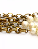 Chanel Vintage '80s Gold Cable Chain Link & Pearl Necklace