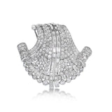 AN ART DECO DIAMOND AND PLATINUM DOUBLE CLIP BROOCH, CIRCA 1930S