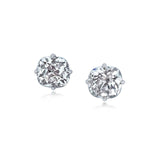 A PAIR OF CUSHION-CUT DIAMOND EAR STUDS