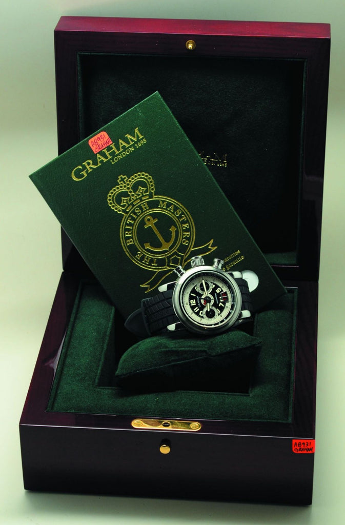 Graham 44mm Grand Silverstone automatic Chronograph GMT Big date in Steel