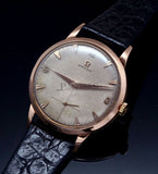 Omega, vintage 36mm C.1952 Hob-nail dial small seconds manual winding in 18KPG