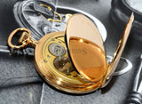 IWC, Circa 1912 55mm Open face pocket watch with enamel dial in 14KRG
