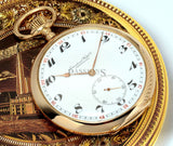 IWC, Circa 1912 55mm Open face pocket watch with enamel dial in 14KRG