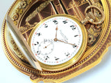 IWC, Circa 1912 55mm Open face pocket watch with enamel dial in 14KRG