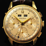 Rolex 35mm C.1950s Chronograph with complete Calendar in 18KYG