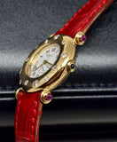Chopard, 23mm lady's in 18KYG with diamonds & rubies