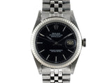 1969 ROLEX DATEJUST 1601 SS MATTE BLACK DIAL WITH FOLDED JUBILEE BAND