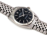 1969 ROLEX DATEJUST 1601 SS MATTE BLACK DIAL WITH FOLDED JUBILEE BAND