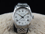 1981 ROLEX DATEJUST 16014 SS ORIGINAL WHITE BUCKLEY DIAL WITH PAPER