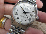 1981 ROLEX DATEJUST 16014 SS ORIGINAL WHITE BUCKLEY DIAL WITH PAPER