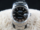1978 ROLEX DATEJUST 16000 WITH ORIGINAL GLOSSY BLACK DIAL WITH SOLID OYSTER BAND
