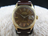 1961 ROLEX DATEJUST 1601 18K YELLOW GOLD WITH TROPICAL BROWN DIAL