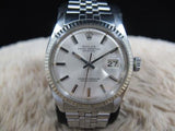 1972 ROLEX DATEJUST 1601 SS ORIGINAL SILVER SIGMA DIAL WITH BOX AND PAPERS