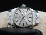 1972 ROLEX DATEJUST 1601 SS ORIGINAL SILVER SIGMA DIAL WITH BOX AND PAPERS
