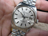 1972 ROLEX DATEJUST 1601 SS ORIGINAL SILVER SIGMA DIAL WITH BOX AND PAPERS