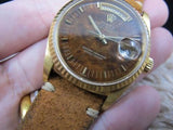 1988 ROLEX DAY-DATE 18038 18K GOLD WITH ORIGINAL WOOD DIAL AND PAPER