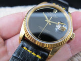 1983 ROLEX DATEJUST 16018 18K YG WITH ORIGINAL ONYX DIAL AND PAPER
