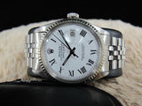 1969 ROLEX DATEJUST 1601 SS WHITE BUCKLEY DIAL WITH BLACK HANDS