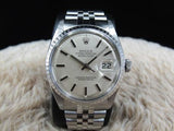 1972 ROLEX DATEJUST 1603 SS ORIGINAL SILVER DIAL WITH SOLID JUBILEE