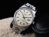 1972 ROLEX DATEJUST 1603 SS ORIGINAL SILVER DIAL WITH SOLID JUBILEE