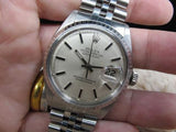 1972 ROLEX DATEJUST 1603 SS ORIGINAL SILVER DIAL WITH SOLID JUBILEE
