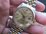 1969 ROLEX DATEJUST 1601 2-TONE SS/GOLD ORIGINAL GOLD DIAL WITH JUBILEE