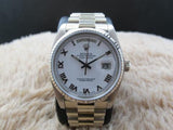 1982 ROLEX DAY-DATE 18039 WITH ORIGINAL WHITE RAISED ROMAN DIAL WITH BAND
