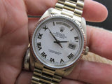 1982 ROLEX DAY-DATE 18039 WITH ORIGINAL WHITE RAISED ROMAN DIAL WITH BAND