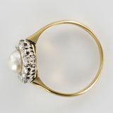 Pearl daisy ring fine diamonds