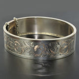 Antique silver bracelet chiseled
