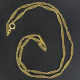 Long necklace in gold elongated mesh