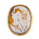 Antique cameo mounted on gold pendant brooch