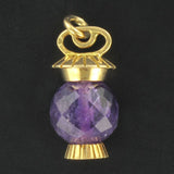 Faceted Amethyst Pendant and Gold Lantern