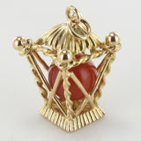 Carnelian pagoda gold pendant