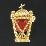 Carnelian pagoda gold pendant