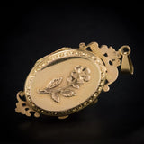 Gold oval medallion with a decoration of thought