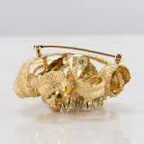 Vintage gold brooch with diamonds