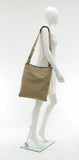 Prada Cordo Logo Jacquard Canvas & Brown Leather Large Crossbody Bag