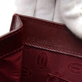 Cartier Must de Cartier Line Burgundy Cowhide Leather Top Handbag