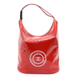 Chanel Red Vinyl Waterproof Large Bucket Hobo Bag - Limited Edition