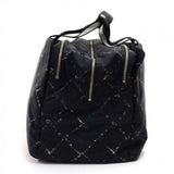 Chanel Travel Line Black x White Nylon Check Boston Bag